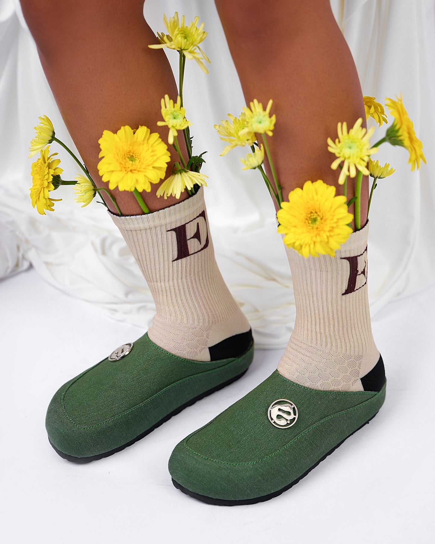 The Lad Slides Green Denim