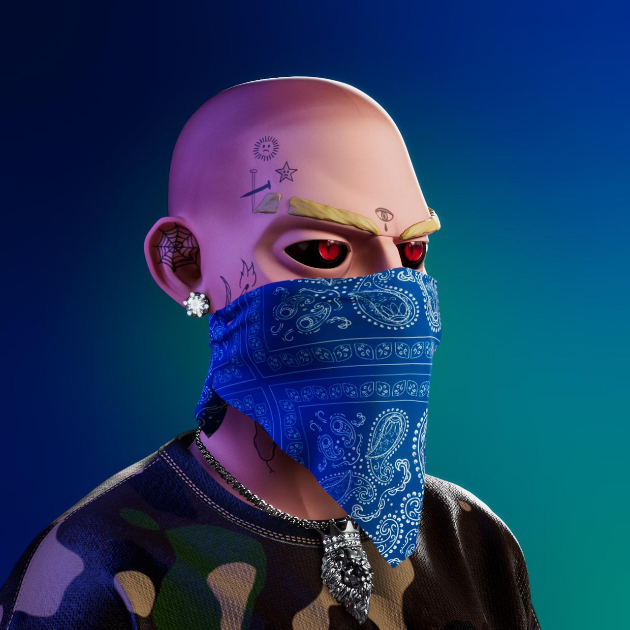 Sosa Thug Bandana Vex NFT Tee Blue