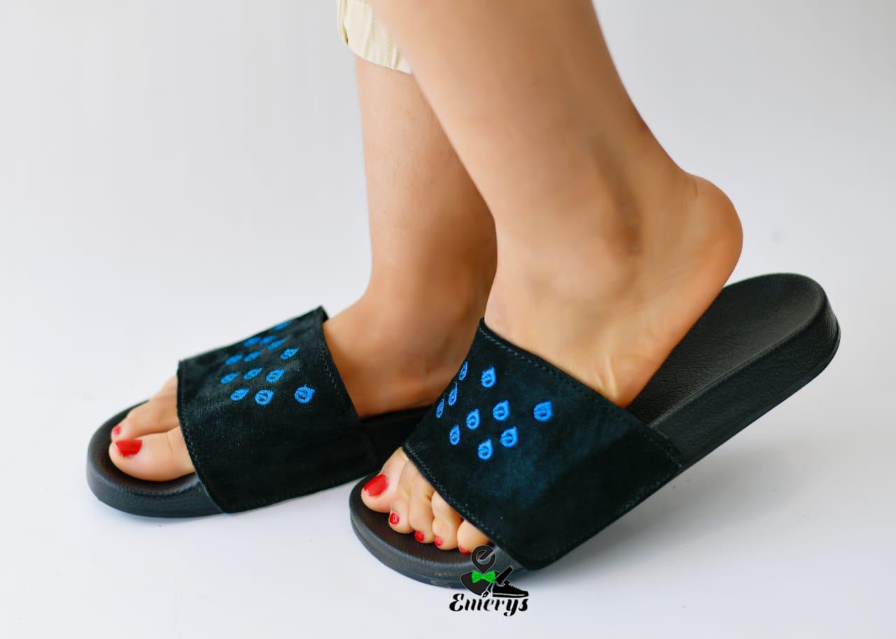Emerys Suede Slides Embroidery