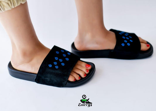 Emerys Suede Slides Embroidery