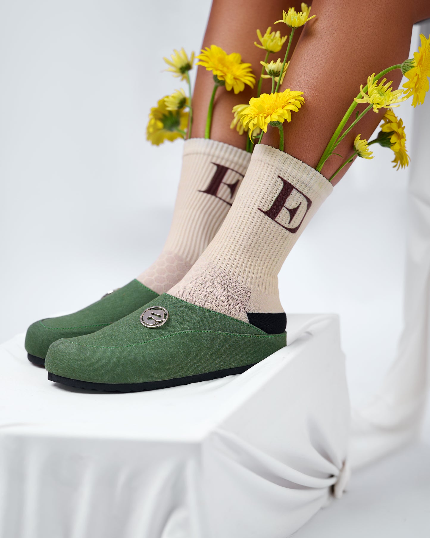 The Lad Slides Green Denim