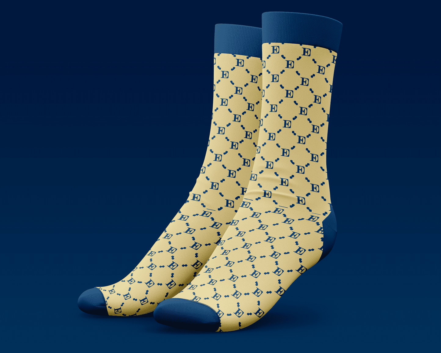 Horizon Socks (Yellow with Blue pattern)
