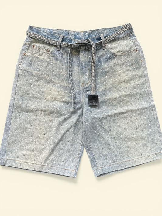 Rhinestone Denim Unity Shorts
