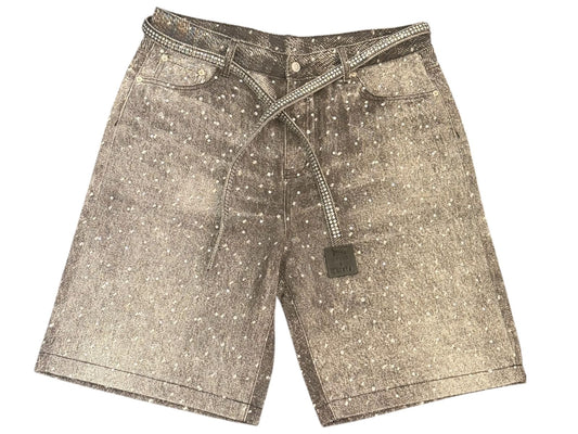 Rhinestone Denim Unity Shorts (Black)