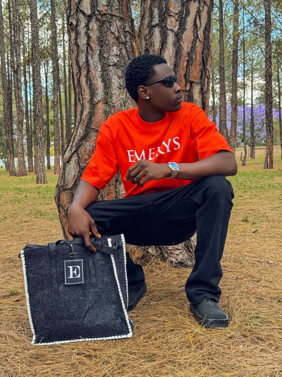 Emerys Designer Tee Orange wht