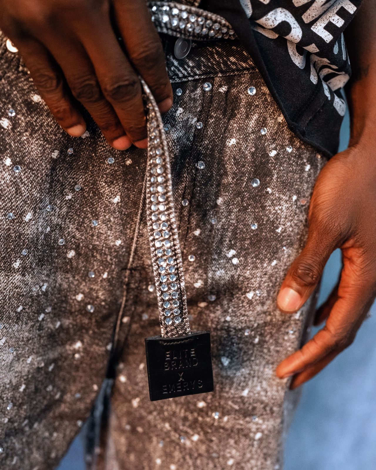 Rhinestone Denim Unity Shorts