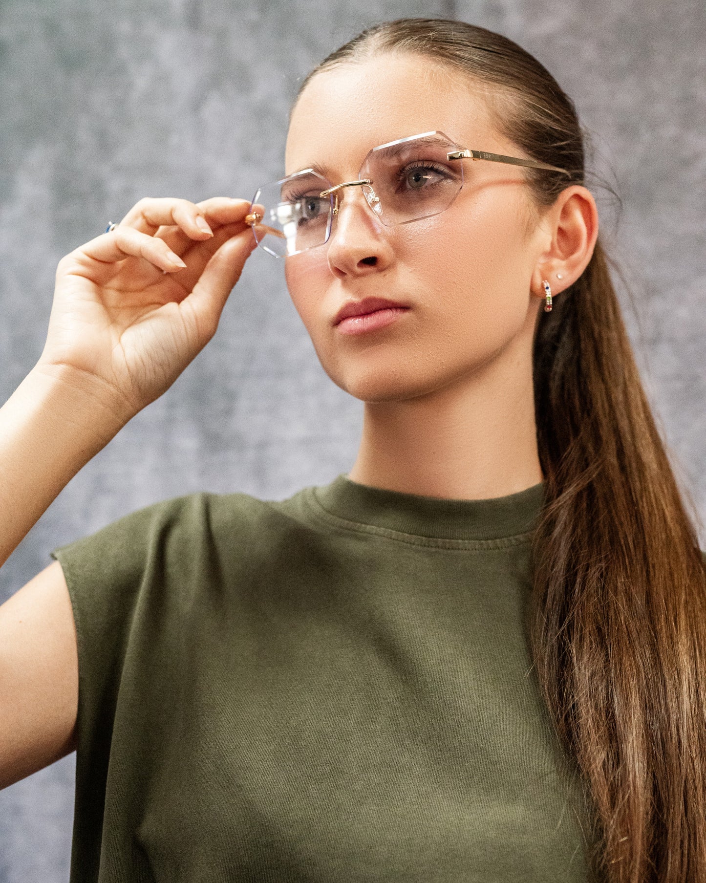 EmerysX Elite Brand Rimless Transparent Unity sunglasses